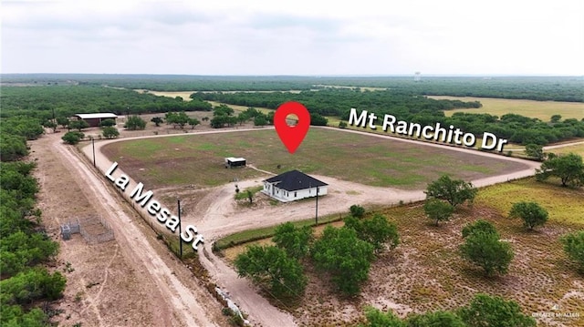 aerial view with a rural view