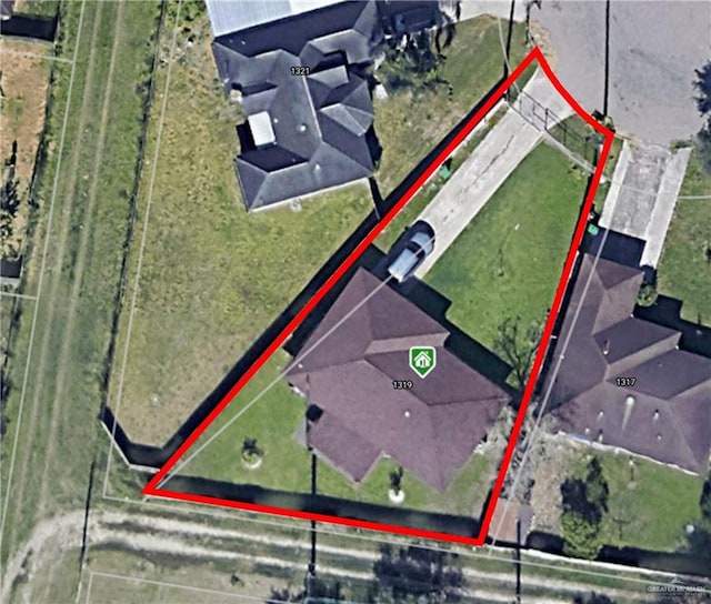1319 Sago Palm St, Alamo, TX 78516 - aerial view of property's location featuring property boundaries highlighted