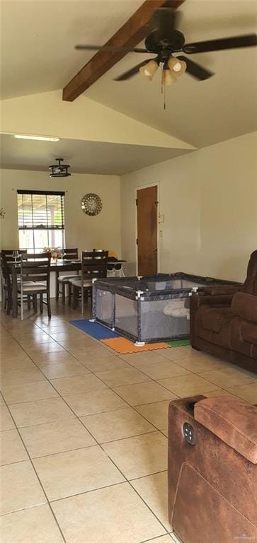 1319 Sago Palm St, Alamo, TX 78516 - living room featuring light tile patterned floors and a ceiling fan