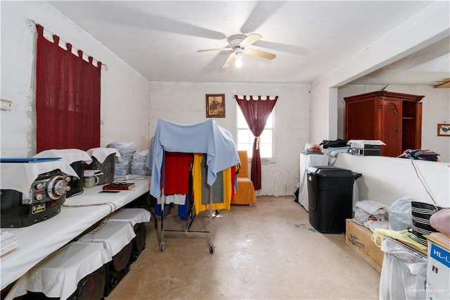 bedroom featuring ceiling fan