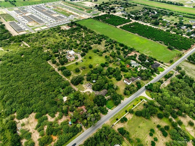 birds eye view of property featuring a rural view