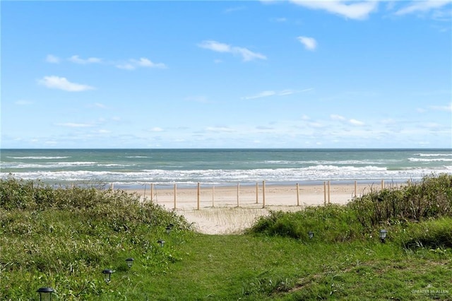 water view with a view of the beach