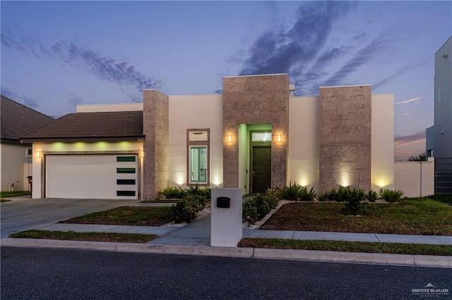 view of front of house with a garage