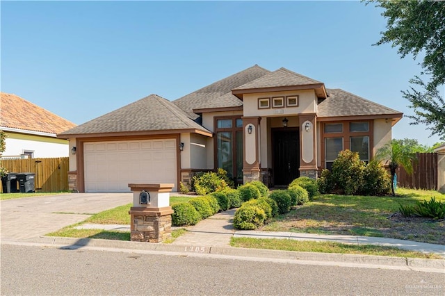 view of front of property featuring a garage