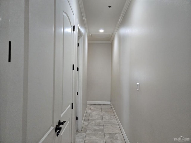 115 E Atol St Unit 3, South Padre Island, TX 78597 - hall featuring crown molding and recessed lighting