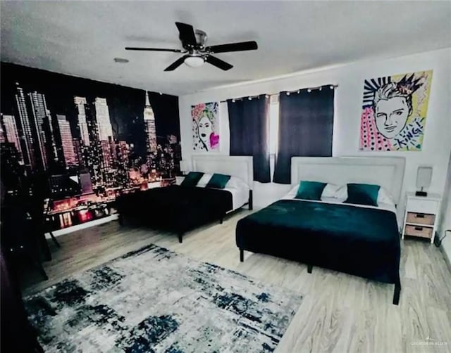 807 Walnut St, Mcallen, TX 78501 - bedroom featuring wood finished floors and a ceiling fan