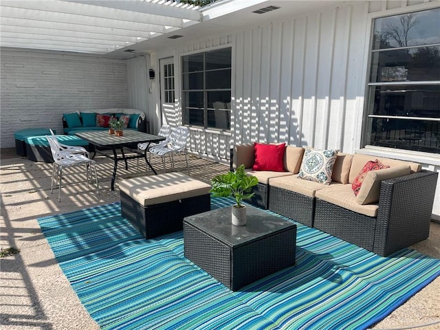 807 Walnut St, Mcallen, TX 78501 - view of patio / terrace featuring outdoor lounge area and a pergola