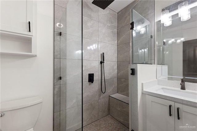 4722 Browne, Brownsville, TX 78520 - full bathroom featuring a shower stall, vanity, and toilet