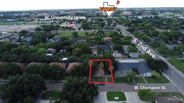 1009 W Champion St, Edinburg, TX 78539 - aerial view of residential area featuring property parcel outlined