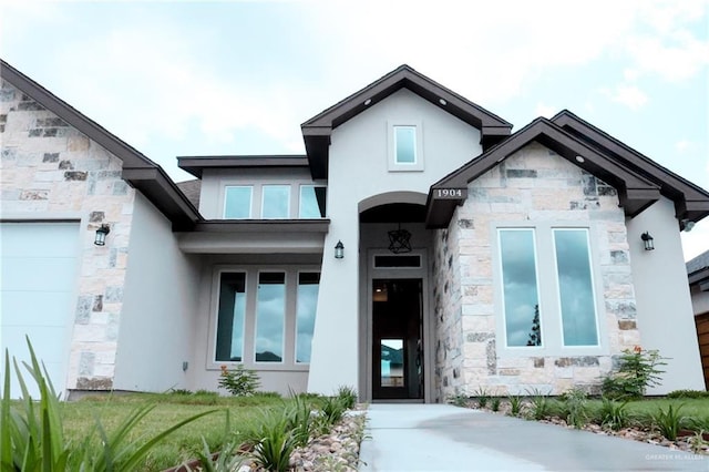 1904 Trophy Dr, Edinburg, TX 78542 - view of front of home featuring stone siding and stucco siding