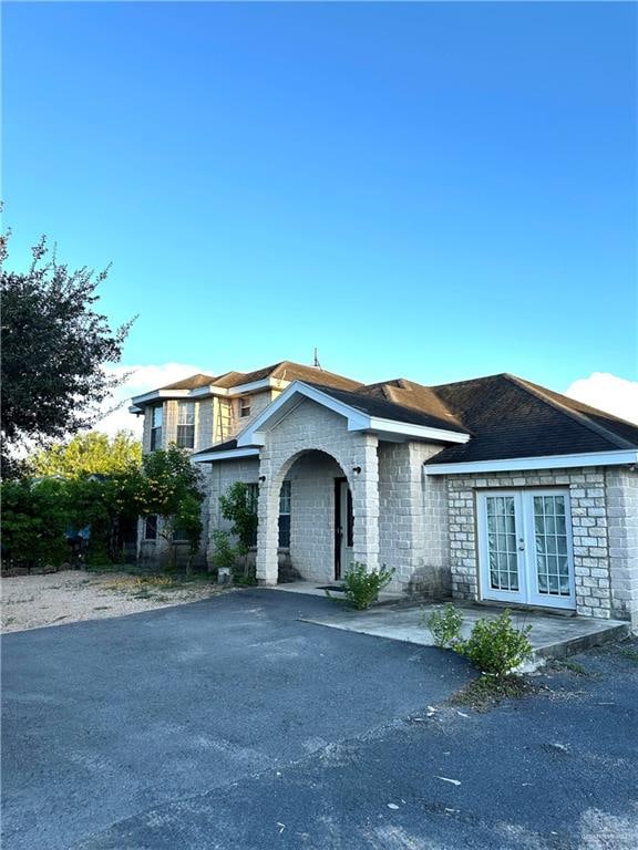 view of front of property with french doors