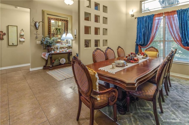 view of tiled dining area