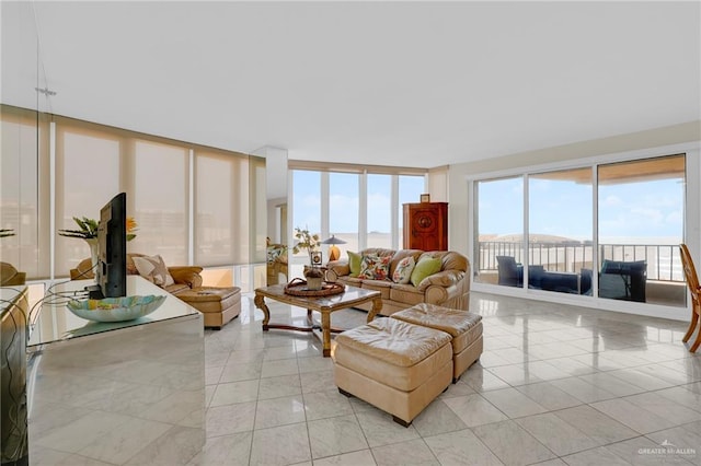 334 Padre Blvd Unit 801, South Padre Island, TX 78597 - living area featuring light marble finish floors