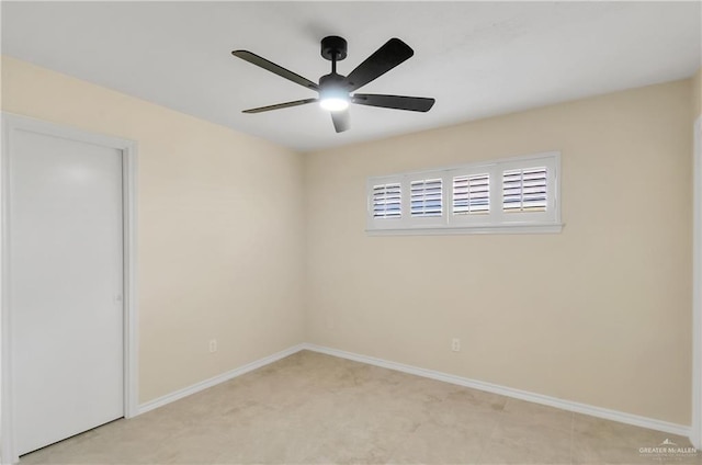 413 W Jonquil Ave, Mcallen, TX 78501 - unfurnished bedroom with baseboards, light colored carpet, and ceiling fan