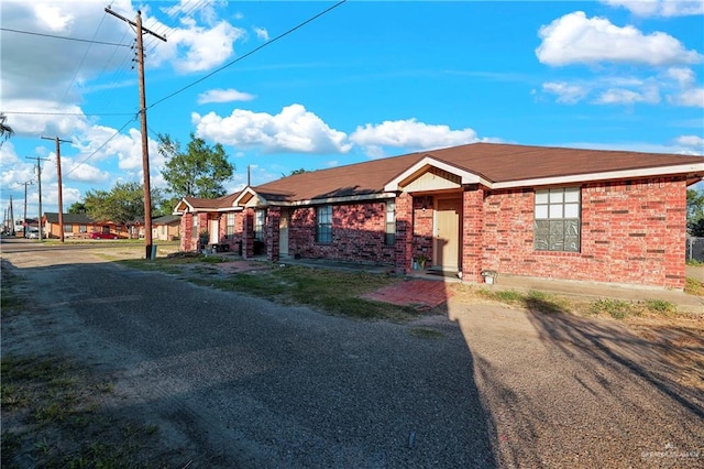 view of single story home