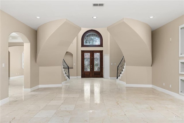 foyer entrance with french doors