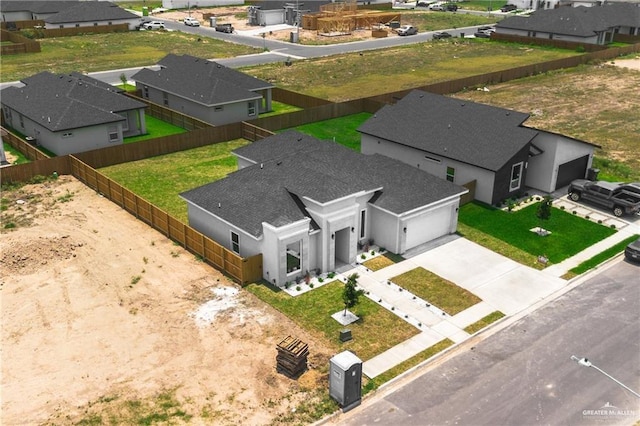 bird's eye view with a residential view