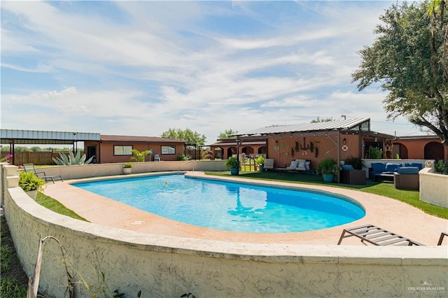 view of pool with a patio area