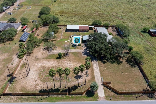 aerial view featuring a rural view