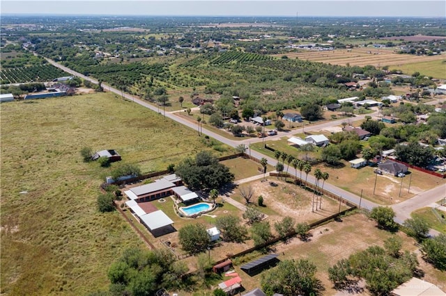 aerial view with a rural view