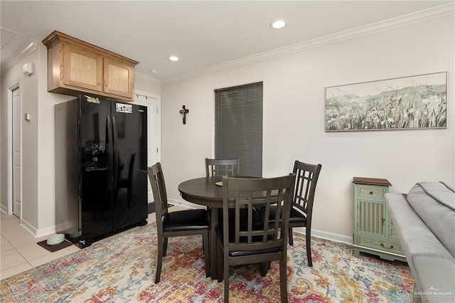 2203 Kingfisher Ln, Mission, TX 78572 - dining room featuring baseboards, ornamental molding, and recessed lighting