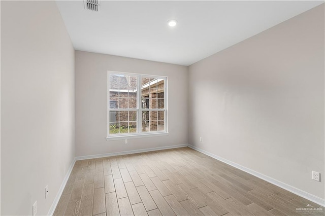 empty room featuring light wood-type flooring