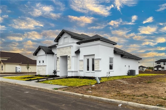 view of front of home with central AC