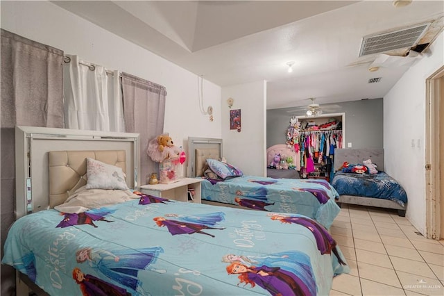 6402 S Mars Ln, Pharr, TX 78577 - tiled bedroom with a closet and visible vents