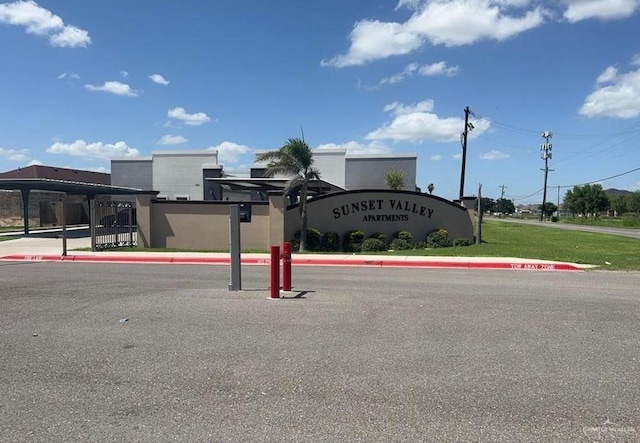 view of community sign