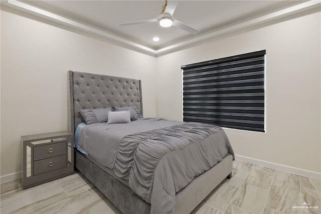 1923 Lime St, San Juan, TX 78589 - bedroom with baseboards, recessed lighting, and ceiling fan