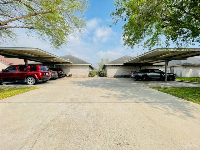 view of covered parking lot