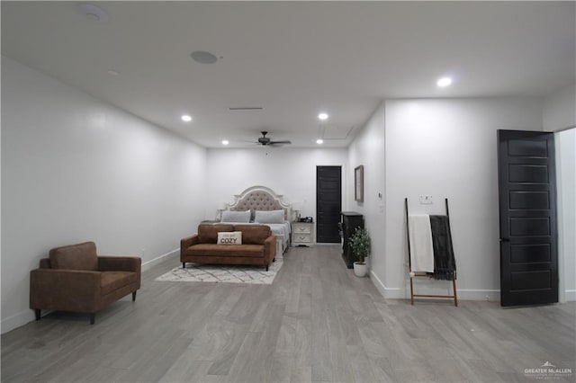 bedroom featuring light hardwood / wood-style floors