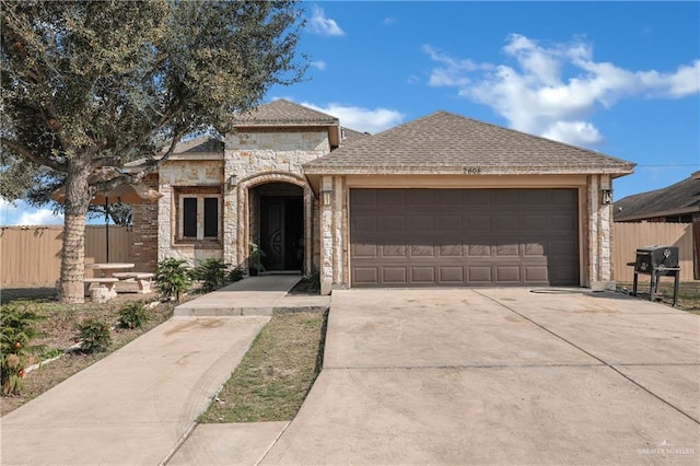 view of front facade with a garage