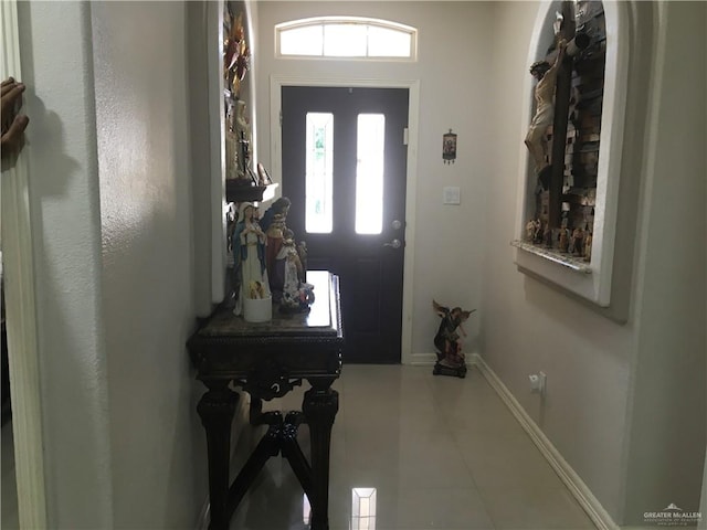 view of tiled foyer