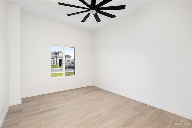 1003 Bette St, Pharr, TX 78577 - spare room featuring light wood-type flooring, baseboards, and ceiling fan