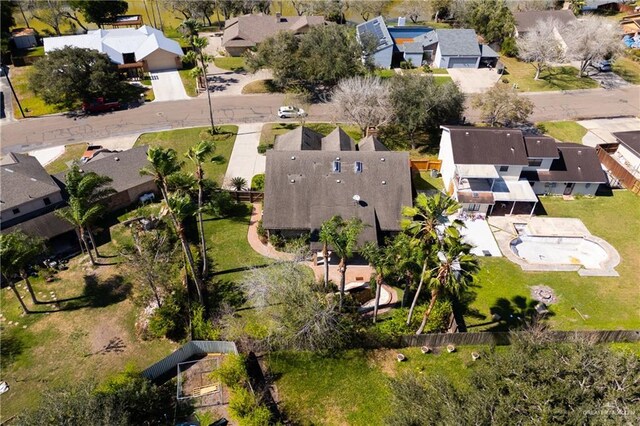 bird's eye view featuring a residential view