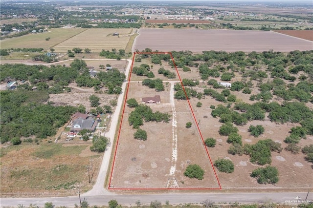 aerial view with a rural view