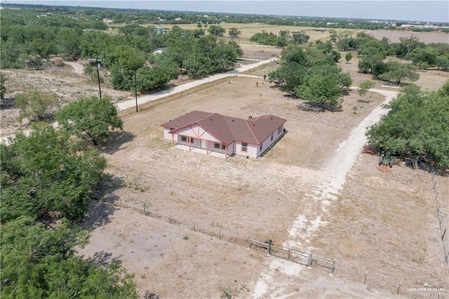 aerial view featuring a rural view