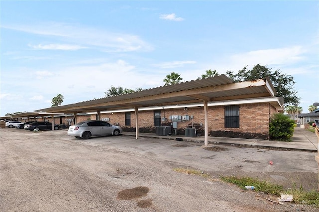 view of parking with a carport