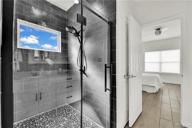 2208 Providence Ave, Mcallen, TX 78504 - bathroom featuring a shower stall, connected bathroom, and tile patterned floors