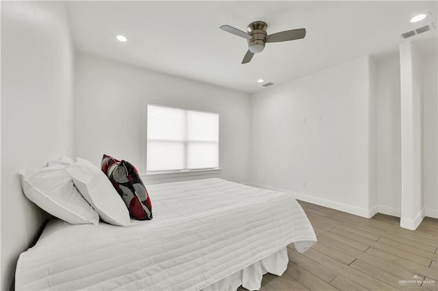 2208 Providence Ave, Mcallen, TX 78504 - bedroom with wood finished floors, recessed lighting, and ceiling fan