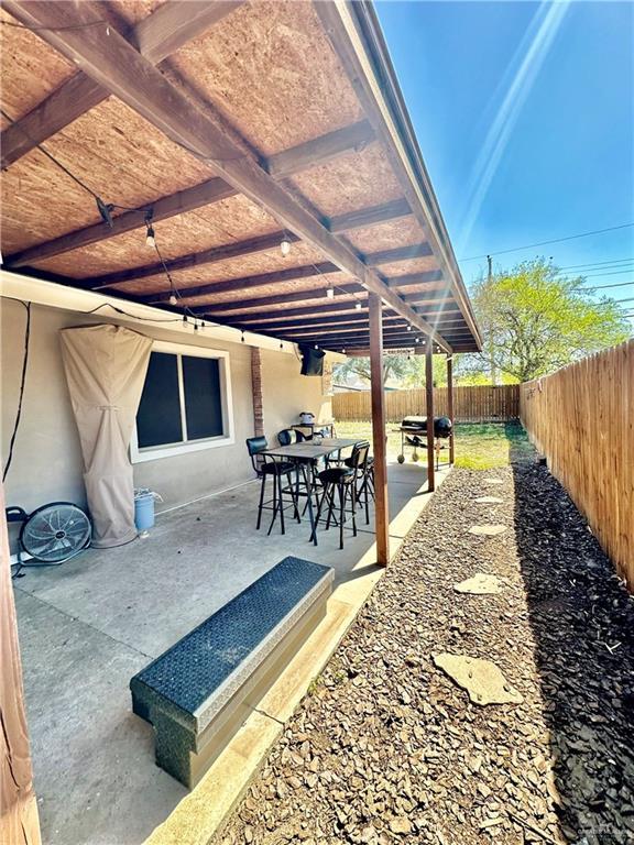 view of patio featuring a fenced backyard