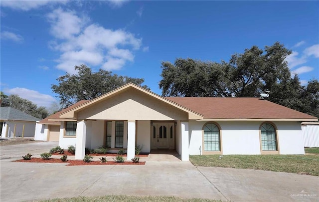 view of single story home