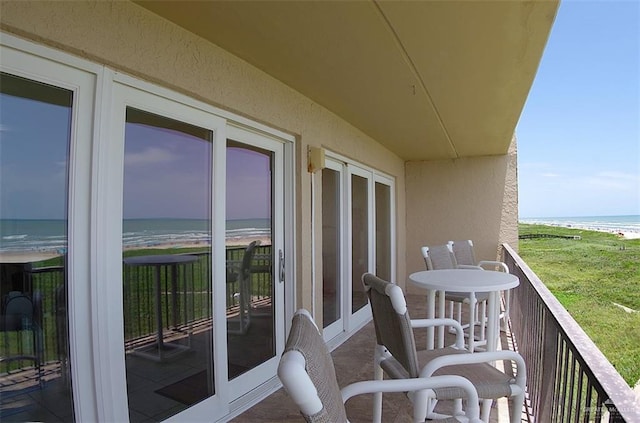 3400 Gulf Blvd Unit 403, South Padre Island, TX 78597 - balcony featuring view of water and beach