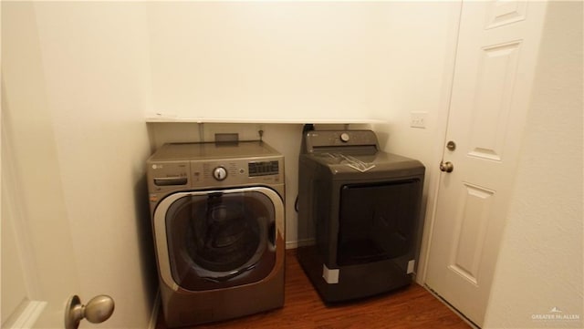 2141 Diaz Ave, Mcallen, TX 78503 - washroom featuring independent washer and dryer and wood finished floors