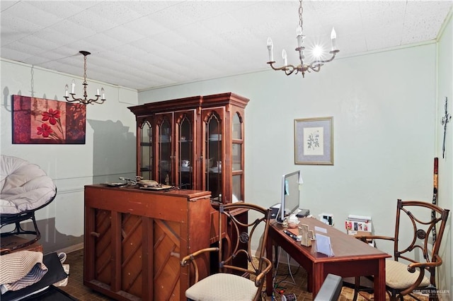 dining room featuring an inviting chandelier