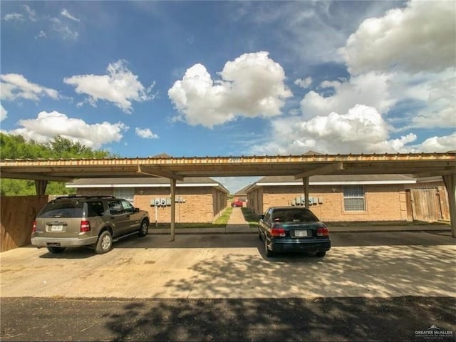 view of covered parking lot