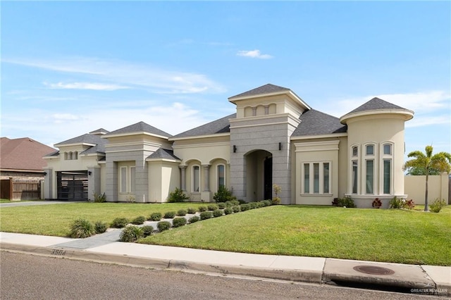 view of front facade with a front yard