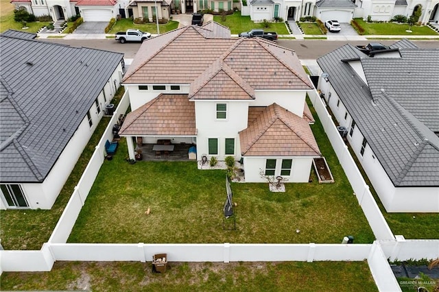 bird's eye view with a residential view