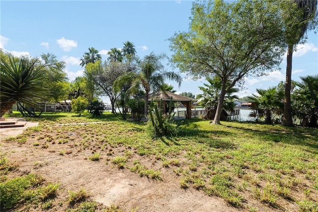 view of yard with a gazebo